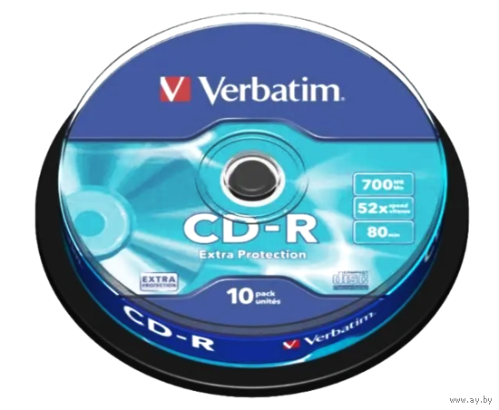 Новый диск-диск Verbatim CD-R 52x 700Mb Extra Protection