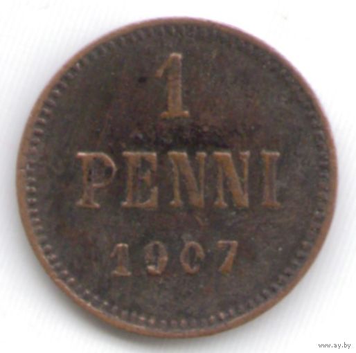 1 пенни 1907 год _состояние XF