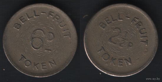 Bell-Fruit Token 6D -- Bell-Fruit Token 2 1/2p (белая) (18,65мм2,91гр) (f2