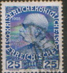 Марка из серии 1908г. Австро-Венгрия "Император Франц Иосиф"