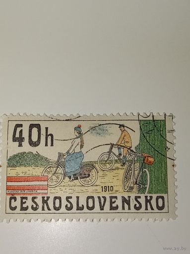 Чехословакия 1979 год историческим велосипедам, и изображает велосипеды 1910 года. .