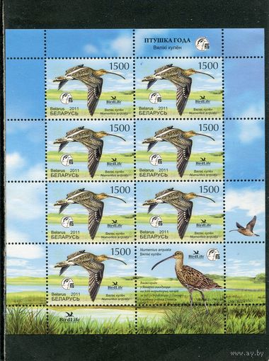 Беларусь 2011. Птица года. Большой кроншнеп. Малый лист