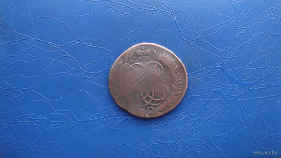 2 копейки 1758 "перечекан"                                                                           (2589)