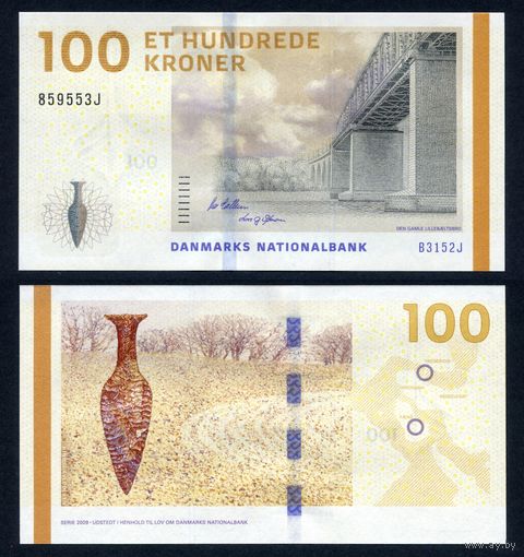 Дания 100 крон 2009 г. (2015 г.) (P-66d(2), UNC) [Callesen - Sorensen]