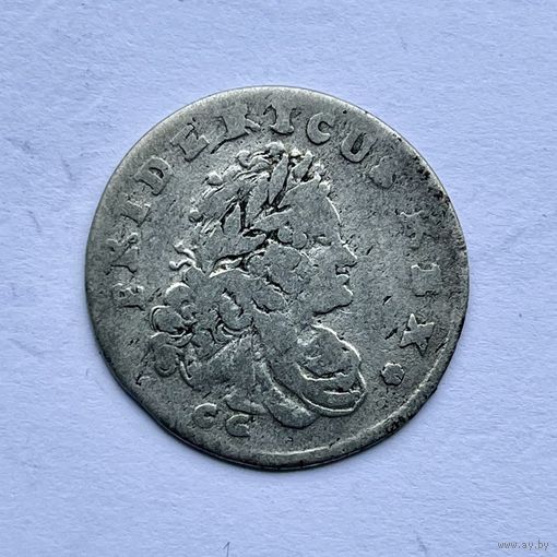 Монета СЕРЕБРО ПРУССИЯ шостак/ 6 грошей 1704 год ФРИДРИХ ВИЛЬГЕЛЬМ ОТЛИЧНЫЙ