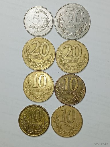 Алания 50 Леков 2000 , 20 леков 1996 , 2000 , 10 леков 1996 , 2000 , 2009 , 2013 и 5 дек 1995 года