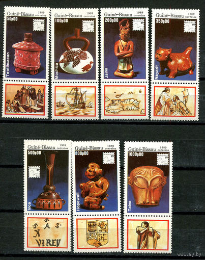 Гвинея-Бисау - 1989 - Искусство. Международная филателистическая выставка - [Mi. 1065-1071] - полная серия - 7 марок. MNH.  (Лот 79HU)-TG3P27