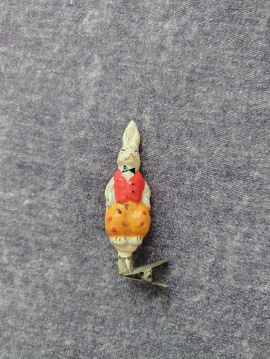 Елочная игрушка СССР. Заяц. Зайчик. Зая. Каталог. Ручная роспись.!
