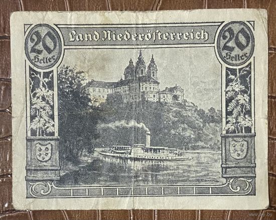 Нотгельд Австрия Ниедестерейх , 20 геллеров 1920 год