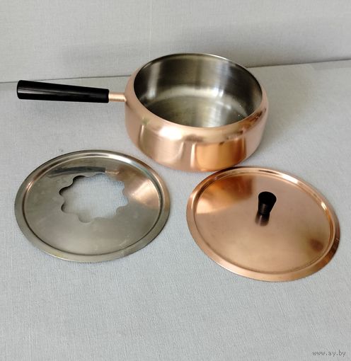 Медная кастрюля ковш сотейник Швецария 70 гг. Клеймо.