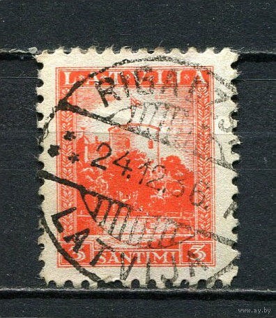 Латвия - 1934 - Президентский замок 3S - (есть помятость) - [Mi.232] - 1 марка. Гашеная.  (Лот 1HY)-TG3P47