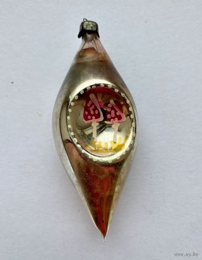 Елочная игрушка Сосулька с грибами