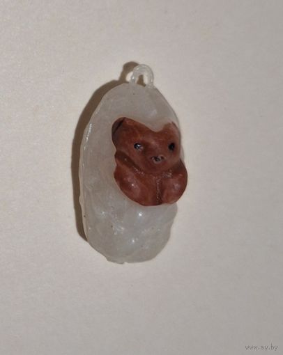 Елочная мини игрушка Мишка в конверте( пластик)