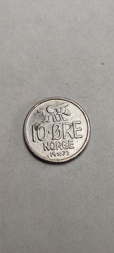 Норвегия 10 эре 1972
