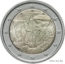 2 евро 2022 Словения 35 лет программы Erasmus UNC из ролла