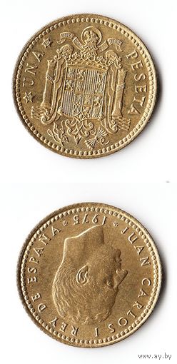 1 песета Испания 1975 года