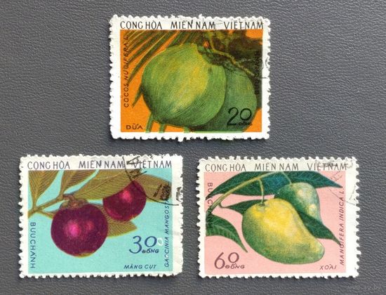 Вьетнам (Временное революционное правительство Южный Вьетнам, Вьетконг).1976.Тропические плоды (полная серия 3 марки)