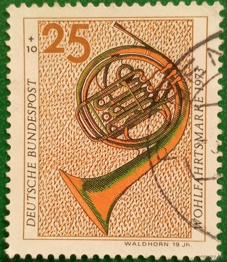 ФРГ 1973. Валторна французский рожок XIX век