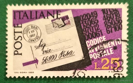 Италия 1968. Внедрение почтовых инлексов