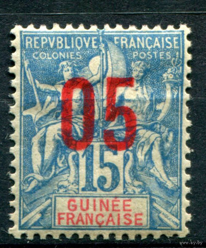 Французская Гвинея - 1912г. - аллегория, надпечатка 05 на 15 с - 1 марка - MH [Mi 50]. #4-W1-113-A-1