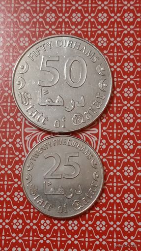 Катар 25, 50 дирхам 2016 лот 2 штуки