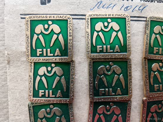 Значок Чемпионат мира по борьбе, Минск-1975 год, Беларусь, СССР, цена за 1 шт. (3619)