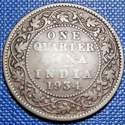 Индия - Британская 1/4 анна 1934 г.