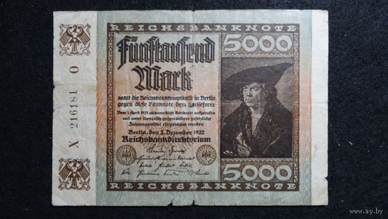 5000 марок 1922г. Берлин Pic#81c