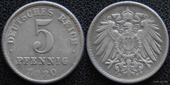 YS: Германия, 5 пфеннигов 1920F, KM# 19