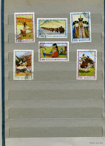 МОНГОЛИЯ, 1975  МОНГОЛЬСКАЯ КУЛЬТУРА И ИСУССТВО., 6м  ( справочно приведены номера и цены по Michel)