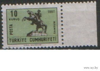 Марка из серии 1967г. Турция "Конная статуя Мустафы Кемаля Ататюрка в Самсуне" MNH