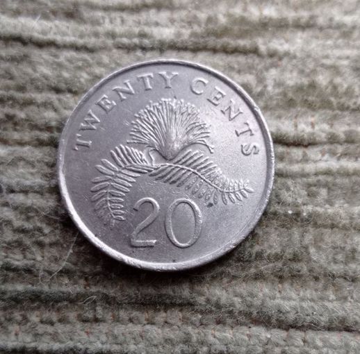 Werty71 Сингапур 20 центов 1986 орхидея Ванда Мисс Хоаким Блеск