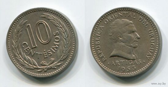 Уругвай. 10 сентесимо (1953, XF)