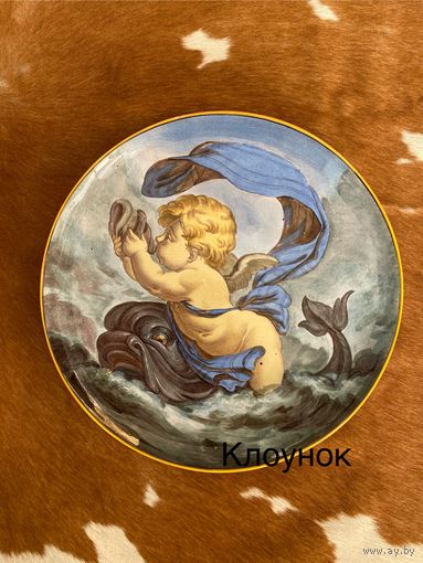 Тарелка. Настенная. 19 век. Ручная роспись. Авторская. Редкость.