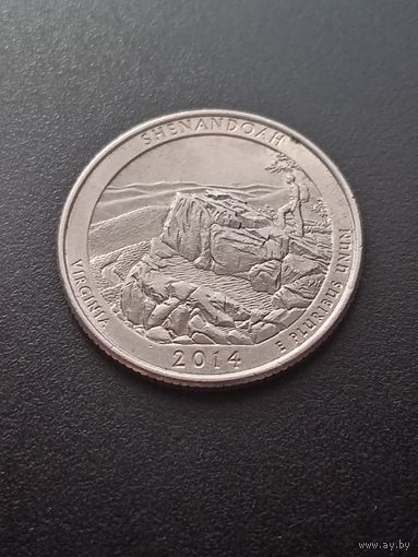 США 25 центов  2014 г. D - Национальный парк Шенандоа. Штат Виргиния