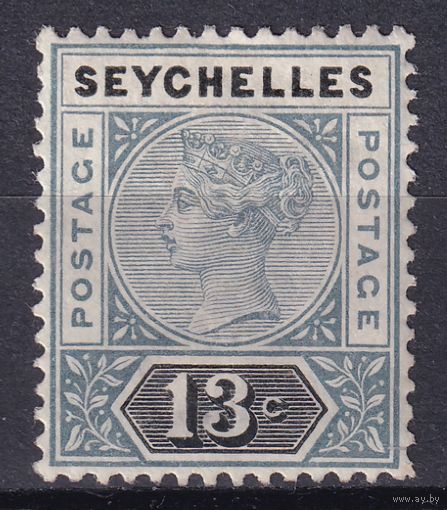 55.BrKSe. Великобритания. Колонии. Сейшельские острова. Виктория. Стандарт. 13C. 1890 г. Mi.#5 II.