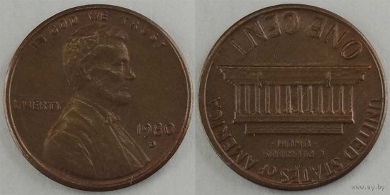 1 цент США 1980г D