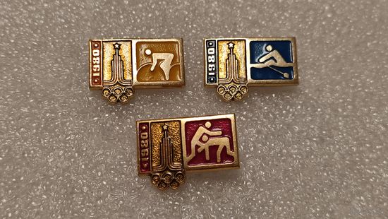 Лот значков Олимпийские игры Москва 1980,200 лотов с 1 рубля!!!