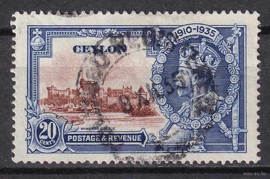 44.BrKS. Великобритания. Колонии. Цейлон. Серебряный юбилей. Георг V. 1935 г. 20c. Mi.#214.