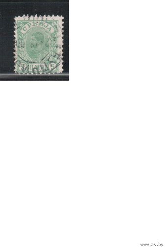 Сербия-1894,(Мих.35В)  гаш.   , зубц. 11 1/2 , Стандарт, Король Александр