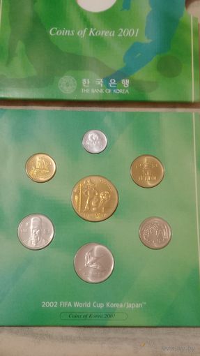 Южная Корея набор монет 2001 футбол редкий