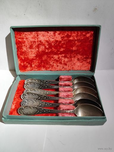 Набор чайных ложек в родной коробке. Мельхиор.Кольчугино.