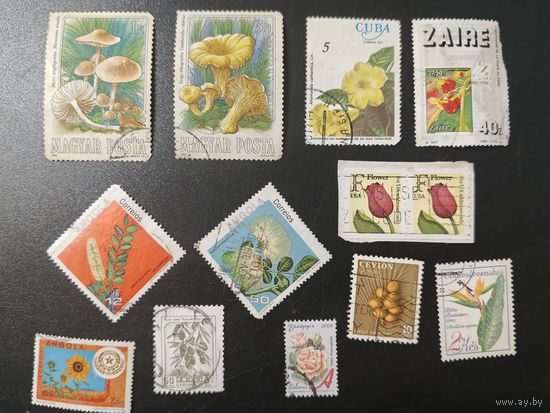 РАСПРОДАЖА КОЛЛЕКЦИИ. марки "флора, цветы, грибы"