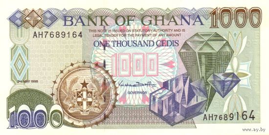 Гана 1000 седи образца 1998 года UNC p32c