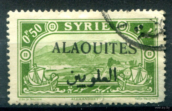 Французские Алавиты, территория Сирии - 1925/30г. - ландшафты, 0,5 Pia - 1 марка - гашёная [Mi 28]. #4-W1-105-A-1