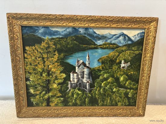 Картина холст масло замок Нойшванштайн в Баварии