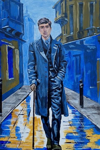 Картина акрилом Старый город репродукция