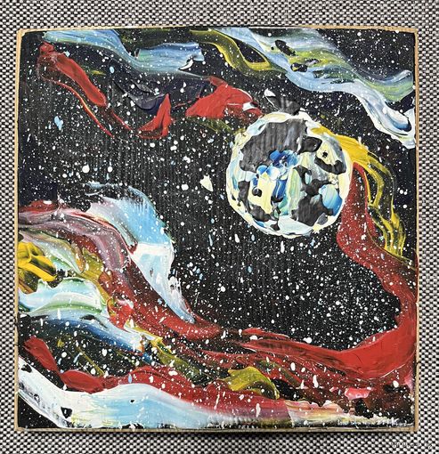 Живопись на доске "Сияние планеты"