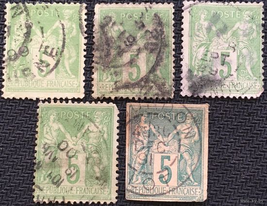 ЦІКАВІЦЬ АБМЕН! 1898, мір і гандаль (тып ІІ), 5 сантымаў