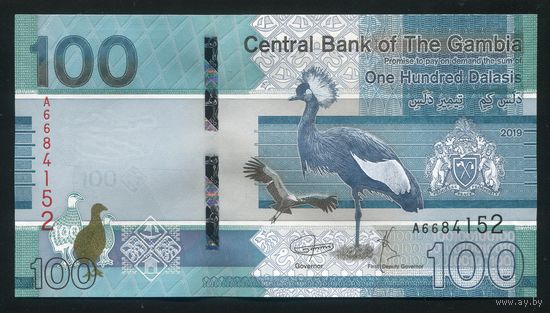 Гамбия 100 даласи 2019 г. P41a. Серия A. UNC